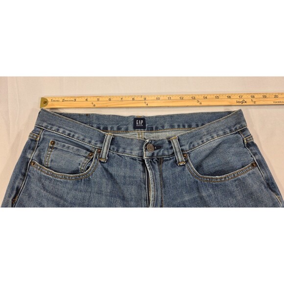 Gap Mens Blue Jeans Bootcut Mid Rise Medium Wash Cotton Denim Cowboy 34x34 - Picture 13 of 16